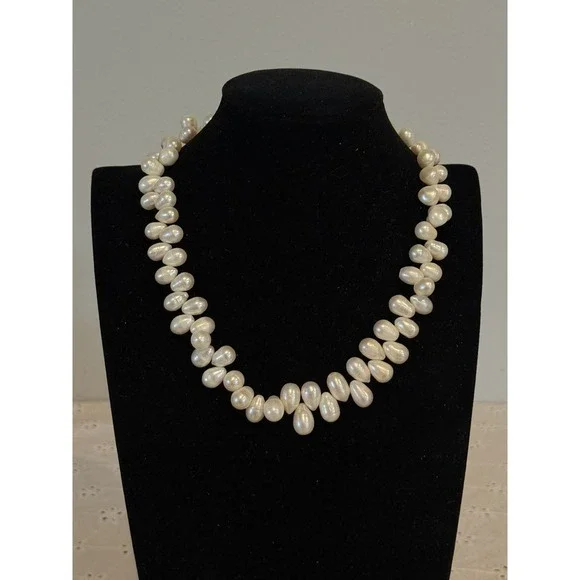 Vintage Freshwater Pearl Necklace & Bracelet Set 14K Gold Clasp Marked 585 - Picture 6 of 7